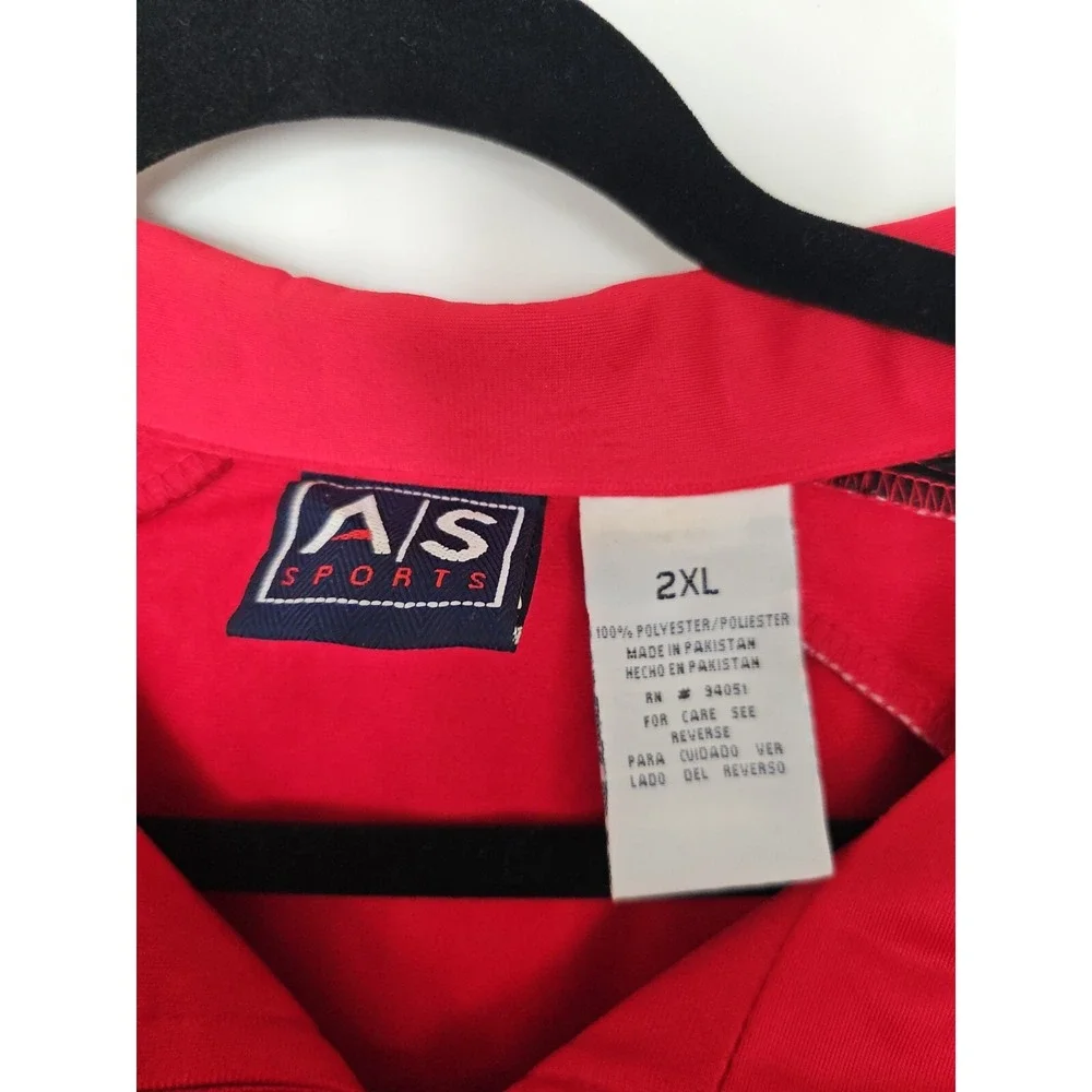 AS Sports Wisconsin Badgers Track Jacket Mens 2XL Red Full Zip‎ Embroidered Logo
